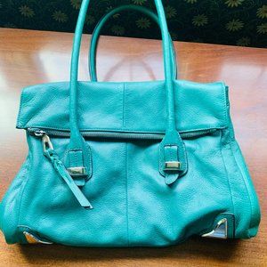 B. Makowski Green Leather Shoulder Bag